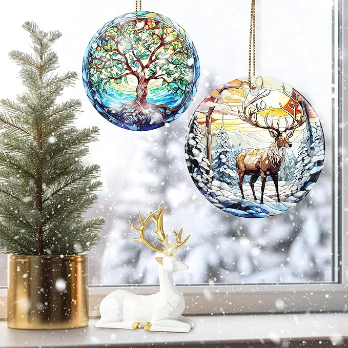Christmas Ornament, Snow Elk Ornament, Christmas Decorations for Tree, Heirloom Keepsake, Gift Idea