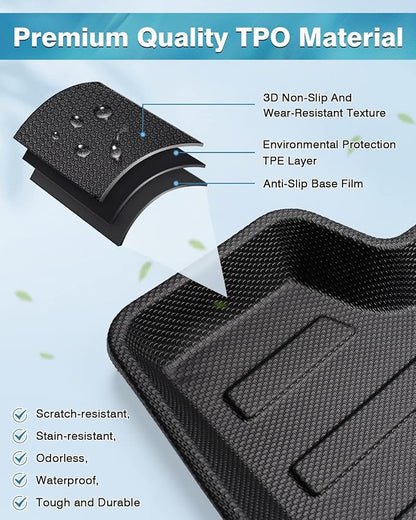 Mixsuper Custom Fit Rear Cargo Liner for Tesla Model S 2012-2020 All Weather Trunk Liner Cargo Mat Black (Not Fit 2021 Tesla Model S Plaid/Long Range)