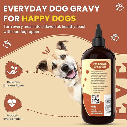 Everyday Dog Gravy Bacon – Premium Wet Dog Food Gravy Toppers for Dry Food – Tasty & Nutritious Dogs Gravy with Essential Vitamins and Supplements – Hip and Joint Supplement
