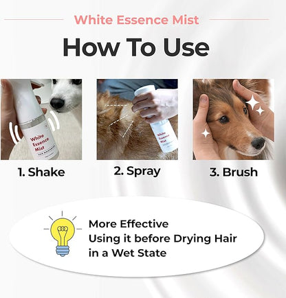 JAYU PET White Essence Mist - Dog Itch Relief, Hypoallergenic Soothing Spray, Dandruff & Dry Skin Spray (5.8fl oz, 170ml)
