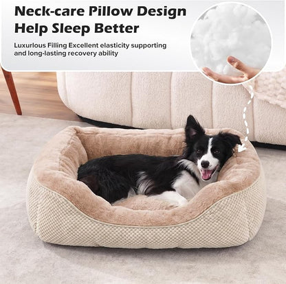 Large Dog Bed, Washable Orthopedic Warming Soft Sleeping Durable with Anti-Slip Bottom