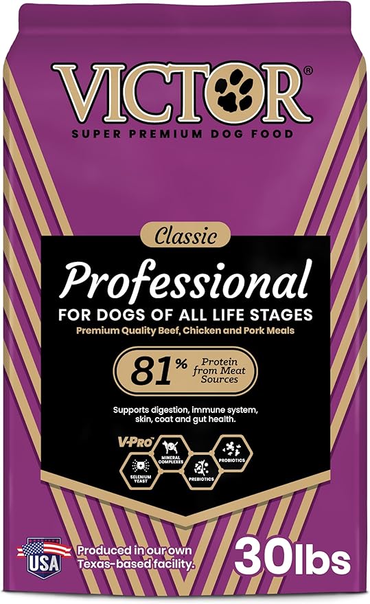 VICTOR Super Premium Dog Food – Professional Dry Dog Food – Super Premium Kibble with 26% Protein – Gluten-Free with Beef, Chicken & Pork Meals – for High Energy and Active Dogs & Puppies, 30lbs