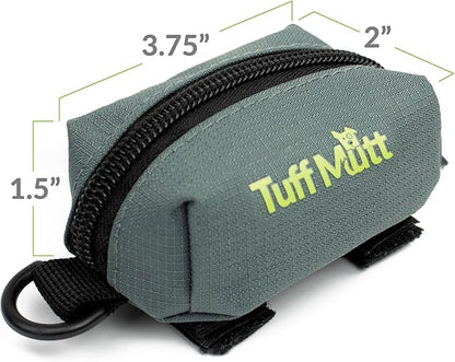 Tuff Mutt Dog Poop Bag Holder for Leash, Lightweight Dispenser for Pet Waste Bags, Easy Cleanup Accessory for All Leashes, Includes Bags