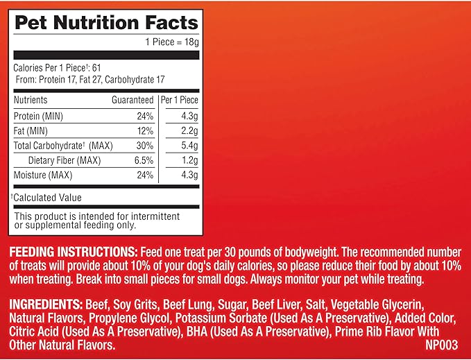 Pup-Peroni Dog Treats, Prime Rib Flavor, 38 Ounce, Made with Real Steak