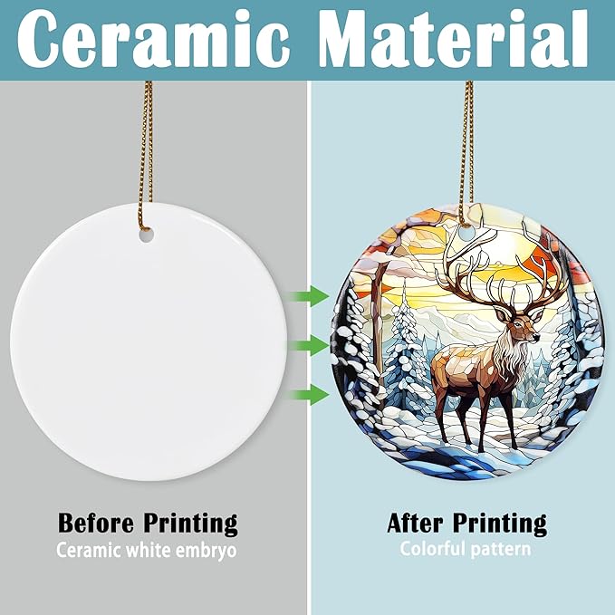Christmas Ornament, Snow Elk Ornament, Christmas Decorations for Tree, Heirloom Keepsake, Gift Idea