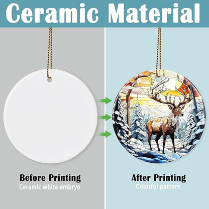 Christmas Ornament, Snow Elk Ornament, Christmas Decorations for Tree, Heirloom Keepsake, Gift Idea
