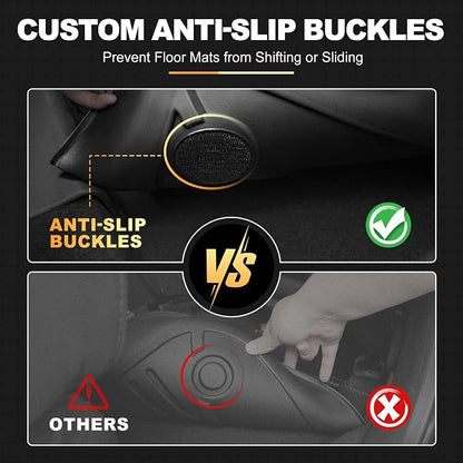 Floor Mats for Mercedes Benz GLE 2016-2019 & ML Class 2012-2015 350/400 | 63 AMG S, All Weather TPE Floor Liners Custom Fit GLE & ML Car Mats, Black