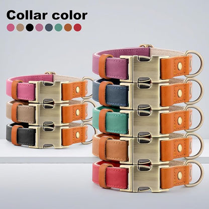 Plutus Pet Genuine Leather & Hemp Dog Collar – Adjustable Heavy Duty Pet Collar with Quick Release Metal Buckle, Soft & Stylish for Puppy and Small, Medium, Large Dogs (Red, XS)