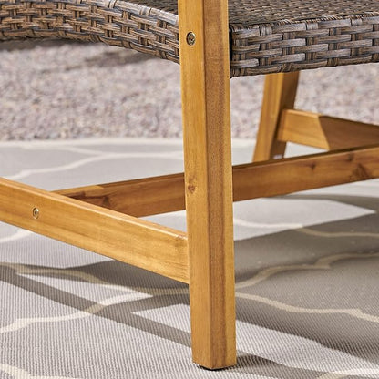 Christopher Knight Home Marcia Outdoor Wood Sofa, Wicker, 75.50 x 31.00 x 31.50, Gray, Natural Stained Finish