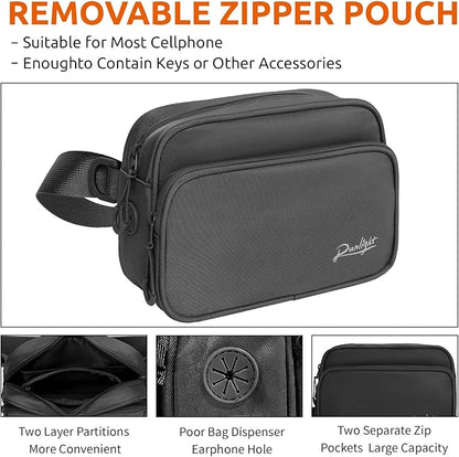 Dog Training Treat Pouch Fanny Pack,Dog Waist Belt,Dogs Walking Bag Crossbody with Poop Bags,Puppy Treat Bag Training Pouch (Black)