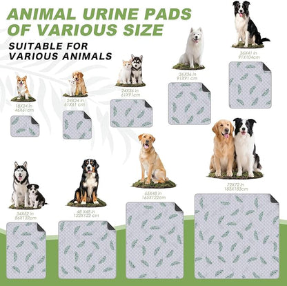 WanpeeGoo Washable Pee Pads for Dogs, 1Pack Reusable Puppy Pads, Super Absorbent & Leakproof Dog Pads, Anti-Slip Dog Pee Pads for Puppy Training & Incontinence, Leaf Pattern 63"x63"
