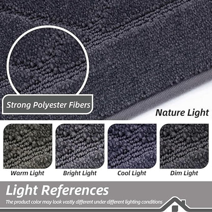 BEQHAUSE Dirt Trapper Door Mat 32" x 48", Doormat Non-Slip Entryway Rugs Washable, Dog Door Mat Stain Resistant and Absorbent Welcome Floor Mat for Front Back Door, Mud Wet Shoes & Paws, Dark Grey