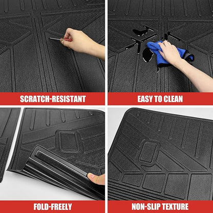 Cargo Mat with Seat Back Cover Fit for 2015-2024 Ford Edge 5 Seats Accessories, Cargo Liner Trunk Mat TPE Trunk Liner Seat Back Protector Cargo Cover for Ford Edge(Cargo Mat+Seat Back Cover)
