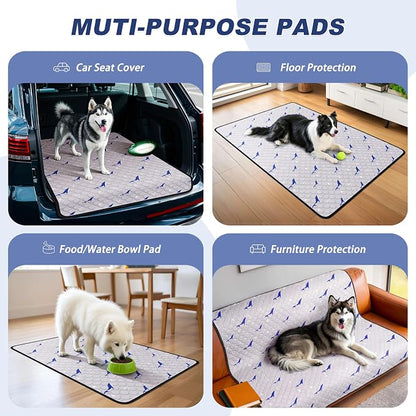 WanpeeGoo Washable Pee Pads for Dogs, 2 Pack Reusable Puppy Pads, Super Absorbent & Leakproof Dog Pads, Anti-Slip Dog Pee Pads for Puppy Training & Incontinence, Dolphin Pattern 32"x52"