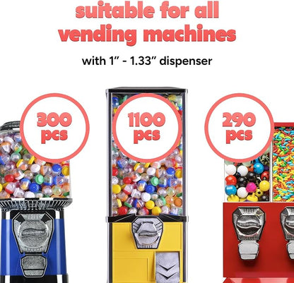 Vending Machine Capsules with Toys - 250 Pcs of 1.1 Inch Tiny Frosty Clear-Colored Acorn Capsules and Cute Dog and Cat Figurines for Kids - Plastic Capsules for Toys Bulk- Easter Basket Stuffers
