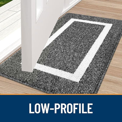 OLANLY Indoor Door Mat, 59x35, Non-Slip Absorbent Resist Dirt Entrance Mat, Washable Low-Profile Inside Entry Doormats for Entryway, Black