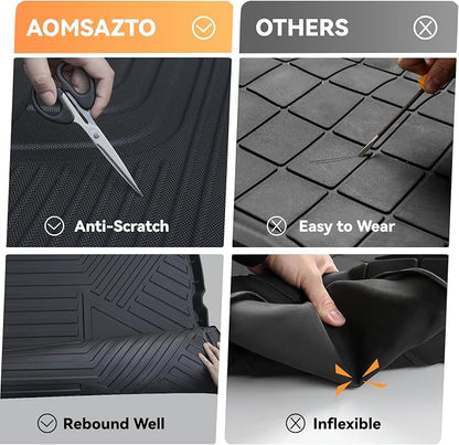 Floor Mats & Trunk Mat for Honda Civic Sedan 2016-2021 - AOMSAZTO All Weather TPE Custom Fit Floor Liners for Civic Si 2017 2018 2019 2020 2021 1st & 2nd Row & Cargo Liner Full Set, Black