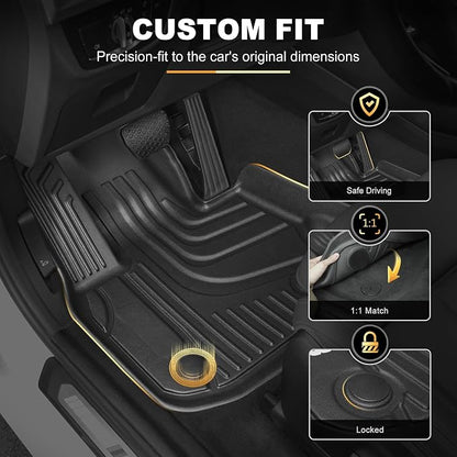 AOMSAZTO Floor Mats & Cargo Liner for BMW X1 2016-2022 (F48), 1st & 2nd Row All Weather Protection Floor Liners Waterproof Anti Skid Car Accessories