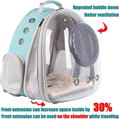 Large Cat Backpack Carrier, 20 Pounds Cat Carry Bookbag, Space Capsule Astronaut Clear Bubble Front Extension to Transport Small Puppy Bunny