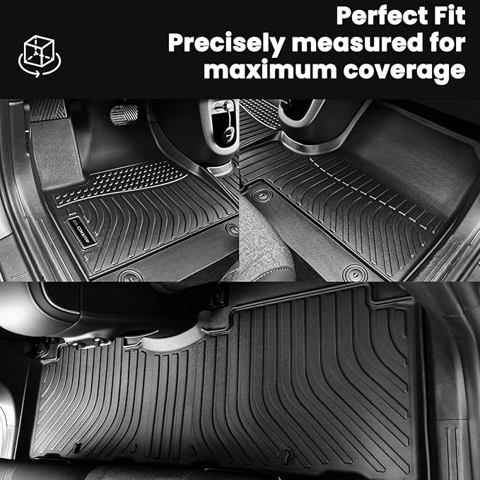 Auxko All Weather Floor Mats Fit for Toyota Camry 2025 2026 Include Hybrid LE/SE/XLE/XSE TPE Liners Camry Accessories All Season Guard Odorless Anti-Slip Floor Mats Black