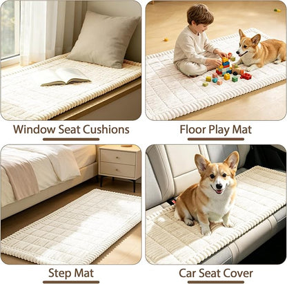 FUANGUI Waterproof Couch Cover Sofa Cover for Dogs and Pets Sofa Protector | Non-Slip Washable Fuzzy Soft Cat Bed Sofa Slipcover for 2-3 Cushion Couch Sofa Pet Friendly, Beige, 27.6" x 59.1", 1 pcs