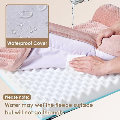 EHEYCIGA Memory Foam Dog Bed Large Size Dogs, Orthopedic Dog Bed Large with Washable Removable Cover, Waterproof Pet Sofa Couch with Nonskid Bottom, 36x27x6, Pink | Washable Removable Cover, Waterproof Flat Pet Sofa Couch with Nonskid Bottom, 36x27x6