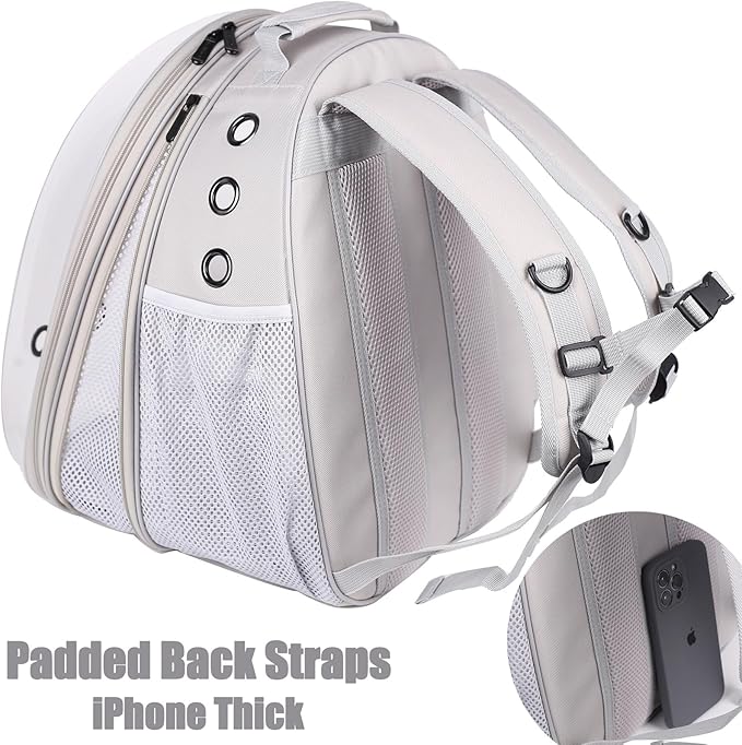 Front Expandable Cat Backpack, Fit up to 20 lbs, Space Capsule Bubble Window Pet Carrier Backpack for Large Fat Cat and Small Puppy