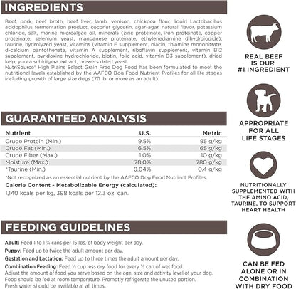 NutriSource Grain Free High Plains Select Recipe Dog Food, Premium Wet Dog Food, 12.3 Ounce (Pack of 12)