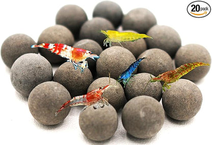 Awesome Industries Betta & Shrimp Tourmaline Mineral Balls Aquarium Water Conditioner Over 30 Elements Improves Water Quality, pH Balance, Health, Color & Breeding (20 Pack Regular)