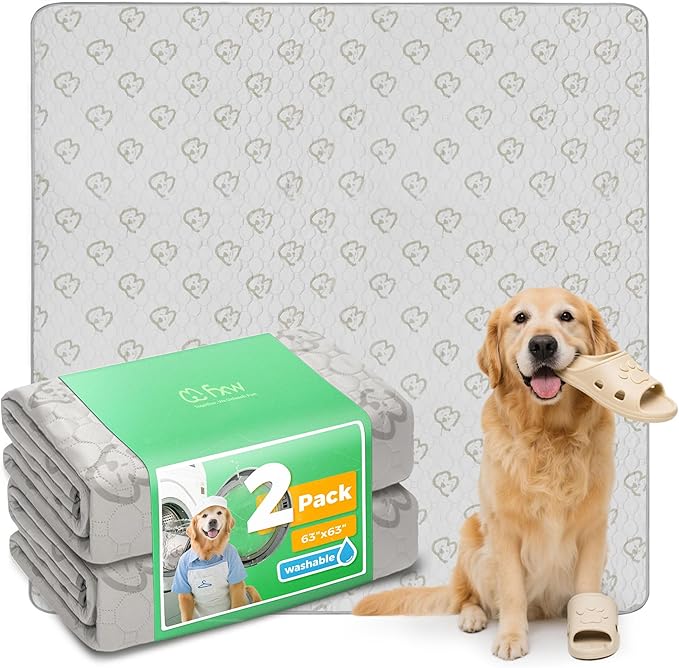 FXW Washable Pee Pads for Dogs, Puppy Pads with Super Absorbent, Specifically Designed for FXW Rollick/Homeplus 24inch 8 Panels Dog Playpen, 63" Square, Khaki, 2 Packs