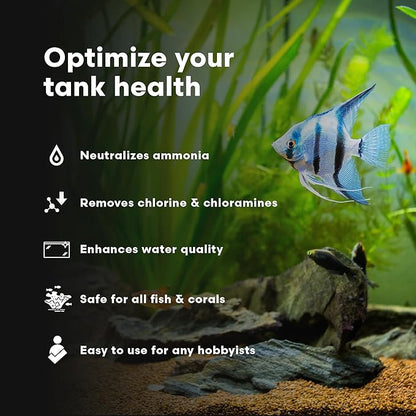 Continuum Aquatics Fraction Water Conditioner for Freshwater & Marine Aquariums – Removes Ammonia, Chlorine & Chloramines – Supports Aquarium Balance – Advanced Water Treatment, 250 ml