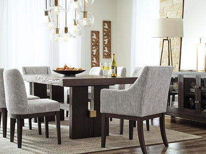 Signature Design by Ashley Burkhaus Traditional Upholstered Dining Chair, Set of 2, Dark Brown