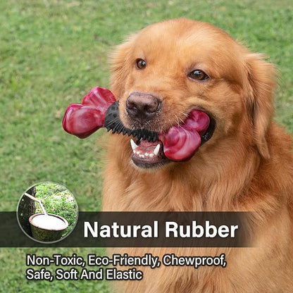 Apasiri Dog Toys for Aggressive Chewers with Bacon Flavor: 8" Indestructible Chew Bones for Large Breeds, Tough Nylon & Rubber Dog Toys Keep Them Busy, Interactive Play - 2-Pack