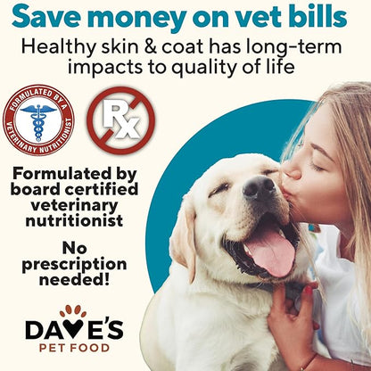 Dave's Pet Food Sensitive Skin Dog Food for Skin and Coat (Chicken & Sweet Potato), Wet Canned, Made in USA, 13.2oz Cans (12 Pack)