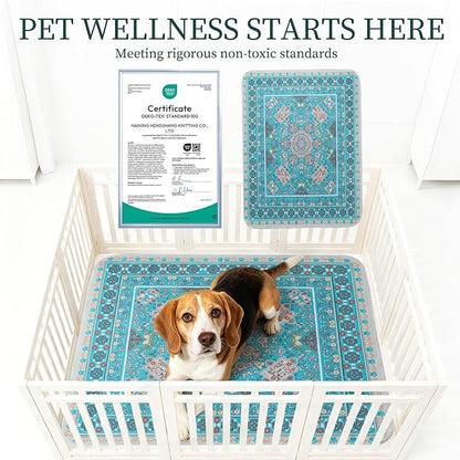 Homimp Guinea Pig Cage Liners, 2 Pack Washable Pee Pads for Dogs, Waterproof & Leakproof Puppy Pee Pads, Super Absorbent Reusable Bedding with Anti-Slip Backing for Rabbit,Bunny,Hamster, Blue, 24"x47"