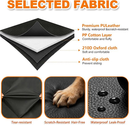 SUV Liner for Dogs, Waterproof Dog Trunk Cover with Bumper Flap Protector, PU Large Size Universal Fit, Black