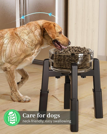 Dog Bowl Stand with Adjustable Height and Width [Stand Only] | Elevated Pet Water & Food Bowl for Medium Dogs, Stable and Anti-Slip Raised Bowl