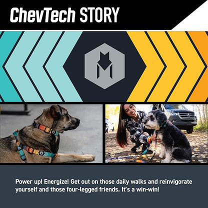 Wolfgang Heavy Duty, Adjustable Dog Collar with Quick Release Nylon Buckle for Walking & Training, ChevTech Print, Medium
