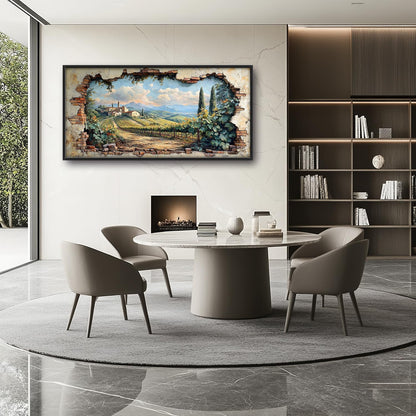 Large Farmhouse Country Landscape Wall Art for Living Room, Rustic Countryside Canvas Oversized Wall Decor, Vintage Scenery Framed Pictures Painting Print Artwork for Bedroom Office 60L" x 30W"