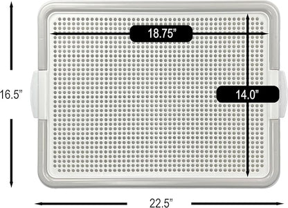 Dog Pee Pad Holder Tray, Puppy Potty Training, 22.5"x16.5", PP Plastic, Snap Lock, 4 Colors (Gray)