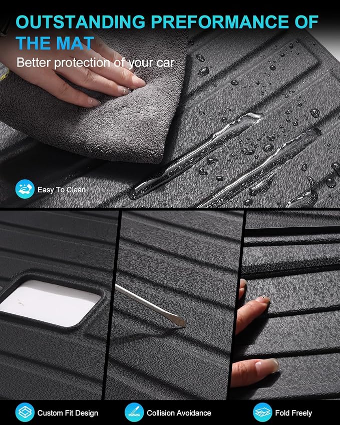 Cargo Mat Compatible with Tesla Model 3 Highland 2024-2026, Heavy-Duty TPE Trunk Liner Rear Seat Back Protector Model 3 Accessories Custom Fit Trunk Mat- 5PCS