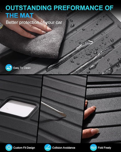 Cargo Mat Compatible with Tesla Model 3 Highland 2024-2026, Heavy-Duty TPE Trunk Liner Rear Seat Back Protector Model 3 Accessories Custom Fit Trunk Mat- 5PCS