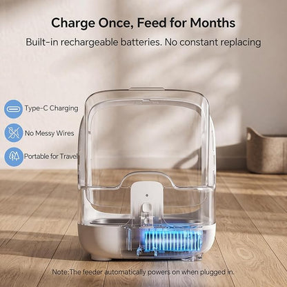 Automatic Microchip Cat Feeder for Multi-Pets Home Meal Stress-Free | RFID Pet Feeder Stops Food Stealing, Rechargeable, Stainless Steel Cat Bowls & Dog Bowls for Wet & Dry Food with RFID Tag
