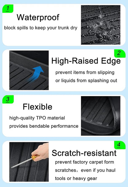 RAV4 Floor Mats Compatible with Toyota RAV-4 2013-2018，All Weather Protection Waterproof Durable Anti-Slip Odorless Custom-fit TPE Floor Liner 1st and 2ed Row Set