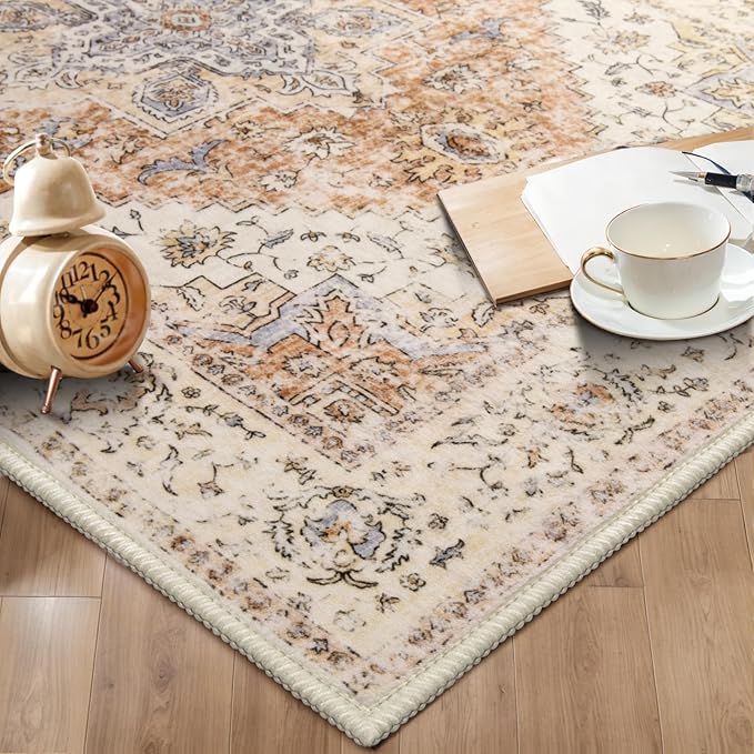 Ciicool Washable Runner Rug, 2x6ft Kitchen Non-Slip Vintage Rugs Carpet Rug Runners for Hallways Bedroom Kitchen Laundry Room Bathroom Decor