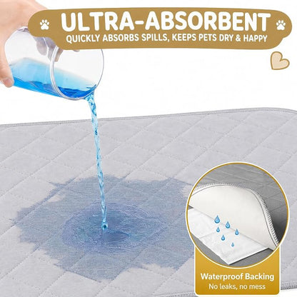 CoolShields Washable Pee Pads for Dogs, 34'' x 52'', Grey, 1 Pack | Ultra-Absorbent Reusable Waterproof Puppy Pad for Crates, Playpens, Carpets, and Floors—Ideal for Dogs, Cats, and Small Pets