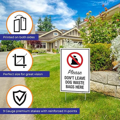 No Pets Allowed in Athletic Field Areas (3 Pack) Double Sided 12x18 Inches, Corrugated Plastic with Metal H Stake, Made in USA
