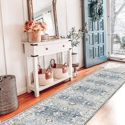 HY HAO YUN LAI Non Slip Runners for Hallways,Washable Rug,Long Ultra Soft Kitchen, Non Shedding Accent Farmhouse (Grey, 2 X 10)