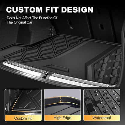 AOMSAZTO Floor Mats & Cargo Liner for BMW X1 2016-2022 (F48), 1st & 2nd Row All Weather Protection Floor Liners Waterproof Anti Skid Car Accessories