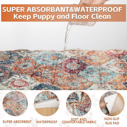 Washable Thickened Pee Pads for Dogs, 2 Pack (36"x42") Upgrade Reusable Puppy Pads with Non-Slip Rug, Super Absorbent Leakproof Puppy Training & Whelping Pads for Dogs, Doggie